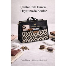 Flow Home Çanta Içi Fermuarlı Organizer 12 Bölmeli Çanta Içi Organizer Seyahat Çanta Düzenleyici Bohem