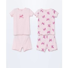 Lc Waikiki Yeni Sezon Bisiklet Yaka Kız Bebek Şortlu Pijama Takım 2'li