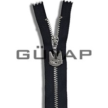 Güyap Yapı Tekstil Premium Demir Diş Fermuar [ 18 cm Siyah - Nikel Diş - Tip/4.5 Numara - 10 Adet ]