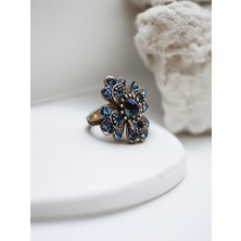 Fayra Accessories Kristal Taşlı Çiçek Figürlü Yüzük