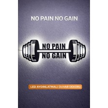 Elert Design Studio No Pain No Gain Ahşap LED Işıklı Tablo – El Yapımı Lazer Kesim Dekoratif Hediye Lamba