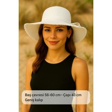 Avantaj Kapıda Mustran Geniş Siperli Yazlık Kadın Şapka – Katlanabilir Nefes Alan Plaj Tatil Şapkası Uv Koruma