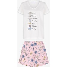 Penti Pembe Bow Of The Day Pamuklu Şortlu Pijama Takımı