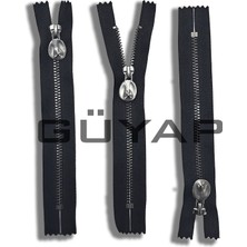 Güyap Yapı Tekstil Premium Demir Diş Fermuar [ 14 cm Siyah - Black Nikel Diş - Tip/3 Numara - 10 Adet ]