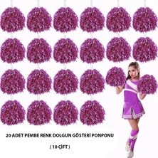 Erdo Ticaret 10 Çift ( 20 Adet ) Pembe Renk 23 Nisan 19 Mayıs 29 Ekim Okul Gösteri Ponponları