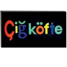 K-Yonlineticaret Işıklı Tak Çalıştır Hazır Tabela Çiğ Köfte