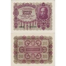 Banknoting Avusturya 20 Kron 1922 Çilaltı.