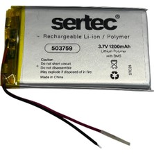 Alem Sertec 503759 3.7V 1200 Mah Li-Polymer Pil (DEVRELI/1.5A)
