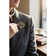 Fayra Accessories Tavuskuşu Figürlü Iğne Yaka Broş
