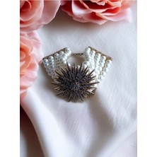 Fayra Accessories Kristal Taşlı Kestane Figürlü Inci Bileklik