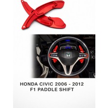 Stilix Garage Honda Civic 2006–2012 F1 Paddle Shift Direksiyon Kulakçık Uzatma Seti Alüminyum Kırmızı