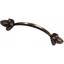 Alem Dekoratif Zamak Yaprak Kulp - 96MM, Eskitme, 1 Adet