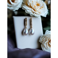 Fayra Accessories Zirkon Taşlı Mayorka Inci Küpe