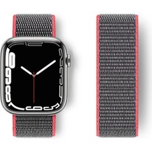 Newface Apple Watch 38MM Hasırlı Cırtcırtlı Kordon - Pembe