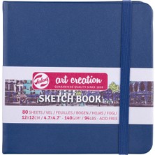 Talens : Art Creation Sert Kapaklı Eskiz Defteri : Navy Blue : 12 x 12 cm (80 Sayfa - 140 Gr)