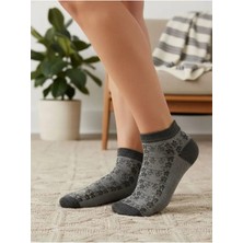 Aksu Çorap Kabartma Sarmaşık Motifli Bambu Kadın Patik