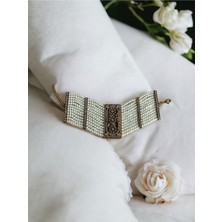 Fayra Accessories Zirkon Taşlı Hasır Dizim Inci Bileklik