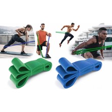 Gus Company 2'li Set 208 cm Direnç Lastiği (Mavi ve Yeşil) - (Orta ve Ağır) 2080X45/64X0.45 mm