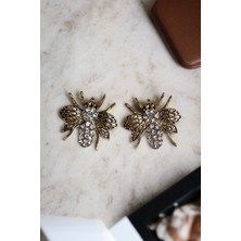 Fayra Accessories Kristal Taşlı Arı Figürlü Küpe