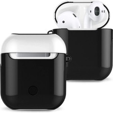 Erdo Ticaret Airpods 2 (2.nesil) 3in1 Kılıf - Siyah-Beyaz