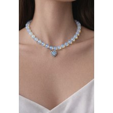 Doğal Taş Kolye, Opal Taşı Kalp Kolye