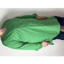 Yaşar Triko Kadın Yeşil Uzun Kollu Bilek Lastikli V Yaka Uzun Tunik