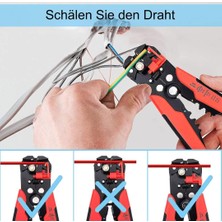 Meli Collection 5'i 1 Arada Otomatik Kablo Soyucu ve Terminal Sıkma Pensesi - Kablo Kesici ve Ayarlı Sıyırma Aleti