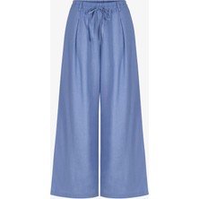 Penti Mavi Keten Yüksek Bel Pantolon