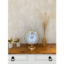 Ototechparca Gold Metal Desenli Masa Saati 25×20 cm