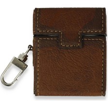 K-Yonlineticaret Airpods 2 (2.nesil) Deri Kılıf - Kahverengi