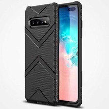 Cepustik Telefon Aksesuarları Galaxy S10 Kılıf Köşeleri Airbagli Parmak Izi Yapmayan Hank Silikon Kılıf