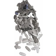 Metalik Gümüş 10 x 5 mm Dantel Oya Yazma Halhal Abiye Lazer Kesim Pul 100 Adet