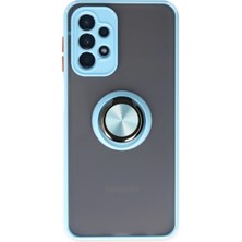 Magicool Samsung Galaxy A23 4g Kılıf Montreal Yüzüklü Silikon Kapak - Buz Mavi