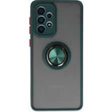 Magicool Samsung Galaxy A33 5g Kılıf Montreal Yüzüklü Silikon Kapak - Yeşil