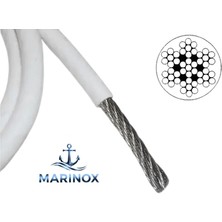 Beyaz Pvc Kaplı Paslanmaz Çelik Halat Puntel Halatı Marin Tekne Halatı – MARINOX-(10METRE)