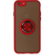 Magicool Iphone 6 Kılıf Montreal Yüzüklü Silikon Kapak - Kırmızı