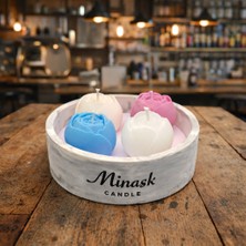 Minaşk Candle Together Soya Mum Gül Taş Tozu Döküm Kase