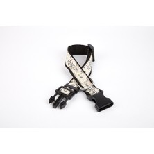 Aesco Köpek ve Pati Desenli Dokuma Köpek Boyun Tasması 3 cm x 36-60 cm Siyah