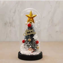 Aesco Yılbaşı Temalı Işıklı  Dekoratif Cam Fanus ALK5082 - Lisinya