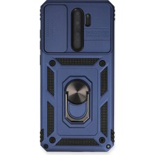 Magicool Redmi Note 8 Pro Kılıf Pars Lens Yüzüklü Silikon - Lacivert