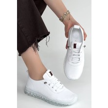 Aesco Jiten Beyaz Deri Bağcıklı Spor Ayakkabı