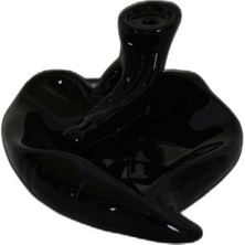 Aesco Geri Akış Buhurdanlık Tütsülük Seramik Kalp Siyah Backflow C0888