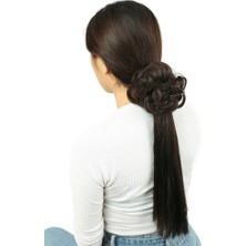 Aesco Lı Lastikli Topuz Toka / Açık Kahve