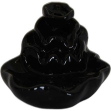 Aesco Geri Akış Buhurdanlık Tütsülük Seramik Şelale Siyah Backflow C0902