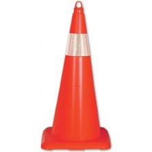 Aesco Esnek Kırılmaz Trafik Konisi Tek Reflektörlü 70 cm