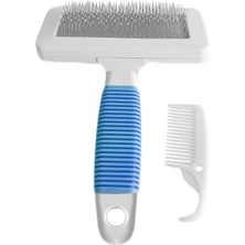 Aesco Temizleme Aparatlı Kedi Köpek Tarağı 7 Cm-14 cm Small Mavi