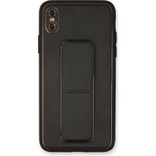 Magicool Iphone Xs Max Kılıf Coco Deri Standlı Kapak - Siyah