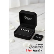 Begonia Accessories 925 Ayar Gümüş 5’li Minimal Zirkon Taşlı Hızma Set – Tragus Küpe, Unisex Takı, Şık & Zarif Tasarım, Günlük ve Özel Gün Kullanımı