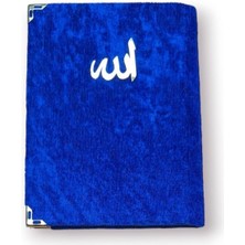 Aesco Çanta Boy Kadife Kapaklı Yasin Kitabı Süngerli 128 Sayfa Saks Mavi Renk