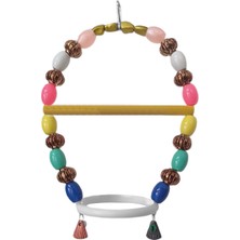 Aesco Renkli Boncuklu Oval Hlı Papağan Salıncağı 15 Cm-23 cm